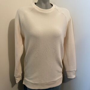 Varley sweatshirt long sleeve crew neck ribbed cotton off white extra small
